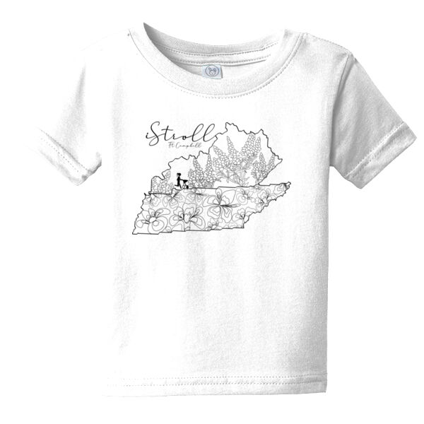 Rabbit Skins Infant Fine Jersey Tee- Floral blk Thumbnail