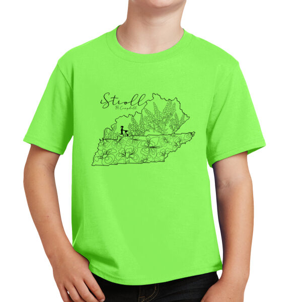 Port & Company Youth Fan Favorite Tee- Floral blk Thumbnail