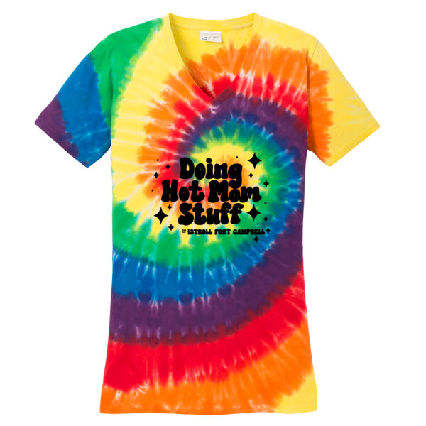 Hot Mom Stuff- Tie Dye V Neck Tee LPC147V - Women's Tie Dye V Neck Tee Thumbnail